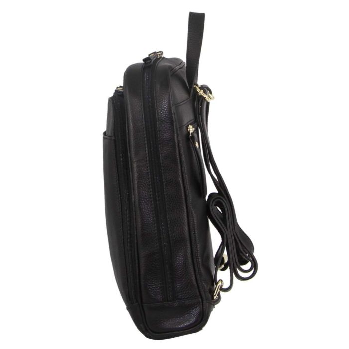 pierre cardin rustic womens leather backpack bag handbag back pack travel black pierre cardin rustic womens leather backpack bag handbag back pack travel black