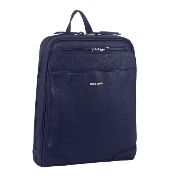 pierre cardin rustic womens leather backpack bag handbag back pack travel navy
