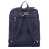pierre cardin rustic womens leather backpack bag handbag back pack travel navy