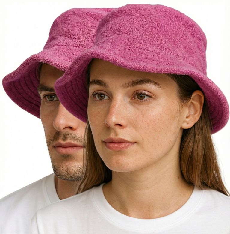 stingy brim terry towelling bucket hat daggy fishing camping lad cap 100% cotton fuchsia xxl
