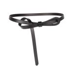 peroz joy women's black leather knot belt