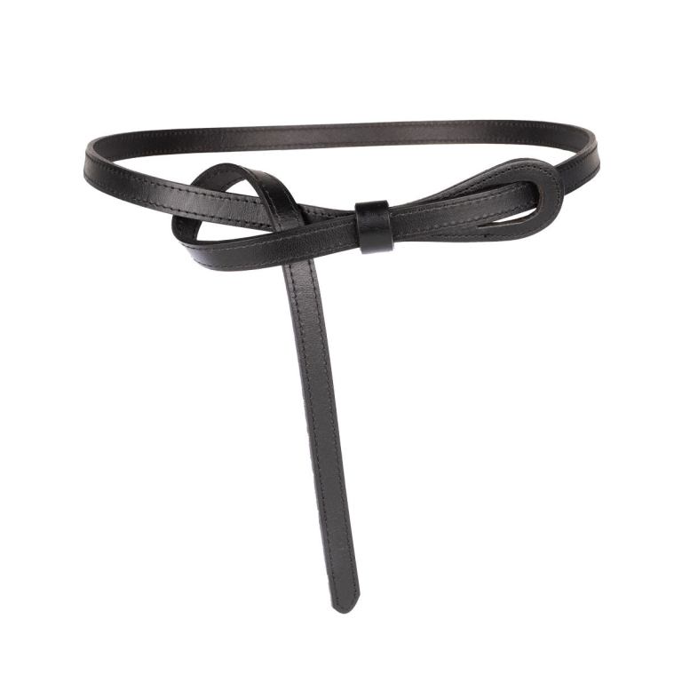 peroz joy women's black leather knot belt