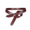 peroz arla women's brown leather knotted belt
