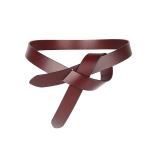 peroz arla women's brown leather knotted belt