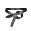 peroz arla women's black leather knotted belt