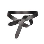 peroz arla women's black leather knotted belt