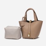faw elegant women's leather tote handbag with gold lock detail faw elegant women's leather tote handbag with gold lock detail