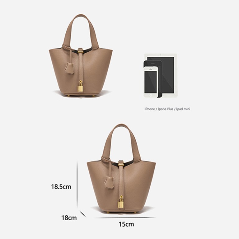 brown elegant women's leather tote handbag with gold lock detail brown elegant women's leather tote handbag with gold lock detail