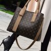 light brown and brown retro fashion handbag elegant tote with large capacity for work and daily use