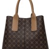 light brown and brown retro fashion handbag elegant tote with large capacity for work and daily use