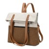 purple and brown canvas tote bag for women multi use shoulder handbag & backpack, large capacity, 30x10x40cm