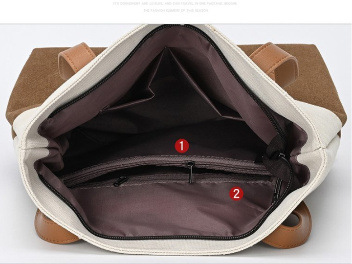 black and brown canvas tote bag for women multi use shoulder handbag & backpack, large capacity, 30x10x40cm black and brown canvas tote bag for women multi use shoulder handbag & backpack, large capacity, 30x10x40cm