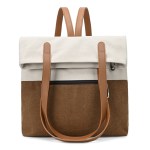 beige and brown canvas tote bag for women multi use shoulder handbag & backpack, large capacity, 30x10x40cm beige and brown canvas tote bag for women multi use shoulder handbag & backpack, large capacity, 30x10x40cm