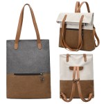 dark cyan and brown canvas tote bag for women multi use shoulder handbag & backpack, large capacity, 30x10x40cm dark cyan and brown canvas tote bag for women multi use shoulder handbag & backpack, large capacity, 30x10x40cm