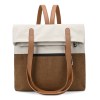dark cyan and brown canvas tote bag for women multi use shoulder handbag & backpack, large capacity, 30x10x40cm