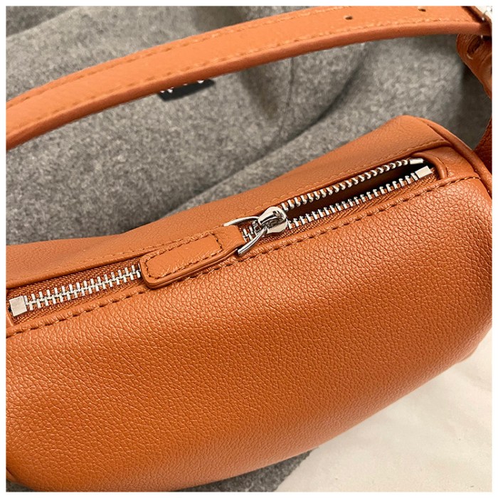 light brown minimalist shoulder bag high end cylindrical design light brown minimalist shoulder bag high end cylindrical design