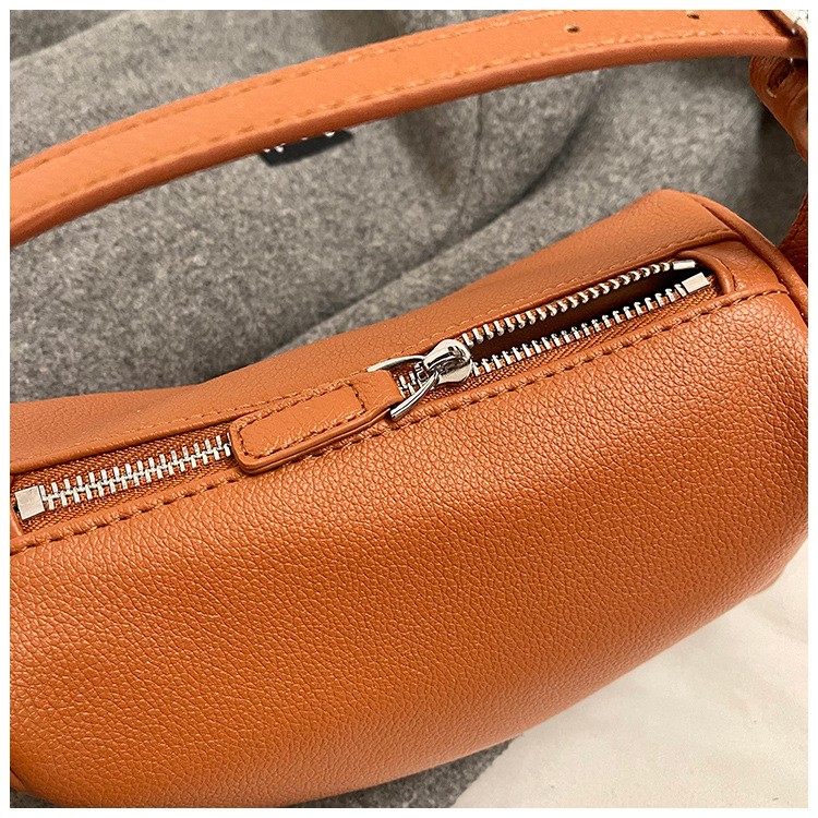 light brown minimalist shoulder bag high end cylindrical design light brown minimalist shoulder bag high end cylindrical design