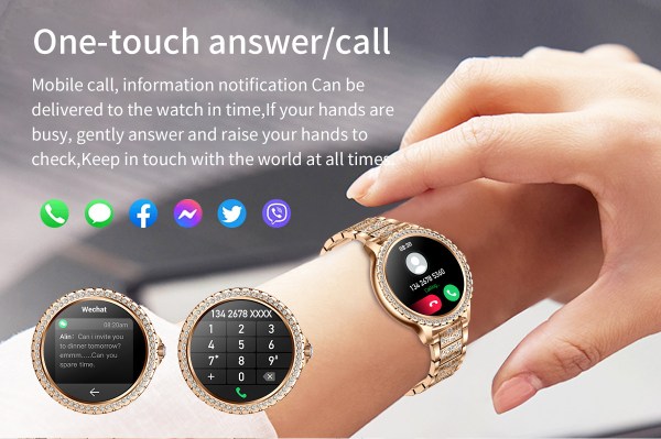 elegant women's smartwatch,hd touchscreen, bluetooth calls, health monitoring(gold) elegant women's smartwatch,hd touchscreen, bluetooth calls, health monitoring(gold)