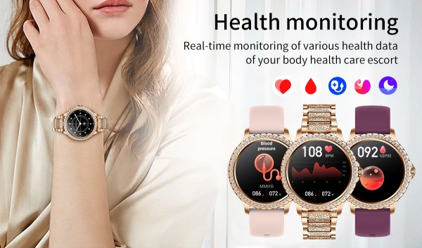 elegant women's smartwatch,hd touchscreen, bluetooth calls, health monitoring(gold) elegant women's smartwatch,hd touchscreen, bluetooth calls, health monitoring(gold)