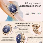 elegant women's smartwatch,hd touchscreen, bluetooth calls, health monitoring(black)