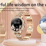elegant women's smartwatch,hd touchscreen, bluetooth calls, health monitoring(silver thin steel strip)