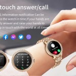 elegant women's smartwatch,hd touchscreen, bluetooth calls, health monitoring(silver thin steel strip)