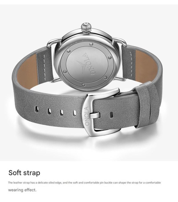blue elegant men's watch with leather band small seconds, onion crown detail blue elegant men's watch with leather band small seconds, onion crown detail
