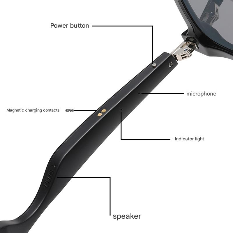 purple lenses fashion bluetooth music sunglasses uv protection eyewear with speakers