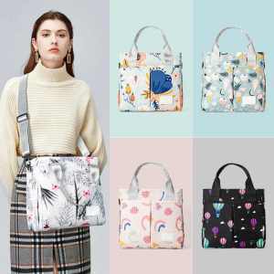pink versatile nappy bag tote lightweight diaper bag with insulated pocket & crossbody strap