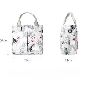 pink versatile nappy bag tote lightweight diaper bag with insulated pocket & crossbody strap