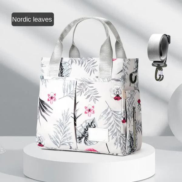 grey versatile nappy bag tote lightweight diaper bag with insulated pocket & crossbody strap
