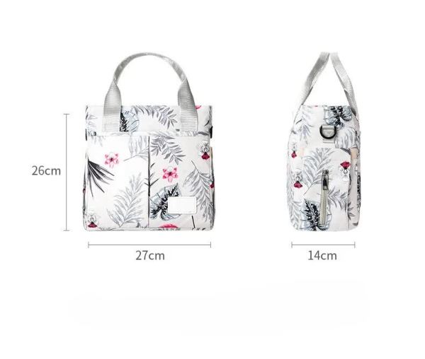 grey versatile nappy bag tote lightweight diaper bag with insulated pocket & crossbody strap
