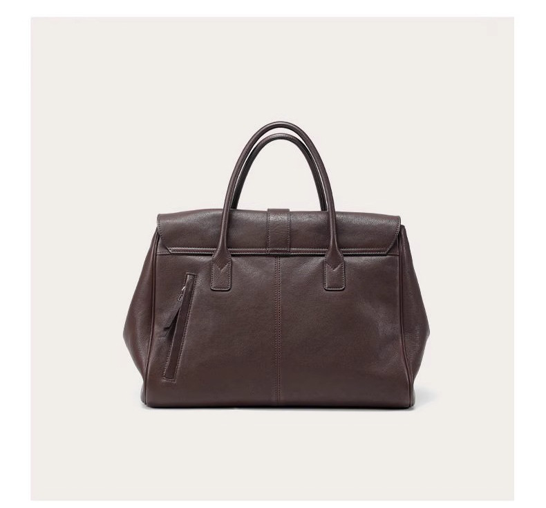 size xl black elegant women's leather briefcase tote vintage style large capacity commuter handbag premium cowhide leather