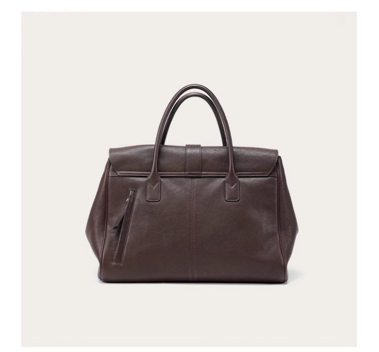size l brown elegant women's leather briefcase tote vintage style large capacity commuter handbag premium cowhide leather size l brown elegant women's leather briefcase tote vintage style large capacity commuter handbag premium cowhide leather