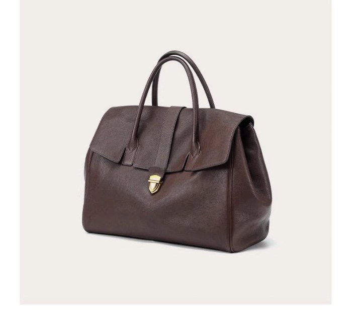 size l black elegant women's leather briefcase tote vintage style large capacity commuter handbag premium cowhide leather