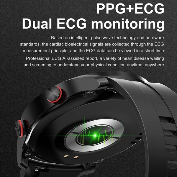 silver silicone business smartwatch with ecg and ppg monitoring silver silicone business smartwatch with ecg and ppg monitoring