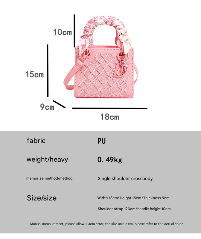 elegant embossed pu leather handbag with scarf detail versatile top handle & crossbody bag(red) elegant embossed pu leather handbag with scarf detail versatile top handle & crossbody bag(red)