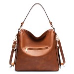 coffee womens soft pu leather hobo bag large casual tote handbag with adjustable crossbody strap coffee womens soft pu leather hobo bag large casual tote handbag with adjustable crossbody strap
