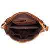 coffee womens soft pu leather hobo bag large casual tote handbag with adjustable crossbody strap