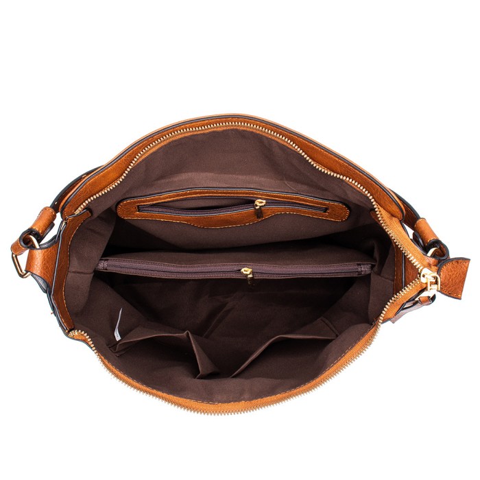 coffee womens soft pu leather hobo bag large casual tote handbag with adjustable crossbody strap