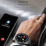 classic stainless steel smartwatch with rotating timer bezel, bluetooth calling & luminous display(green)