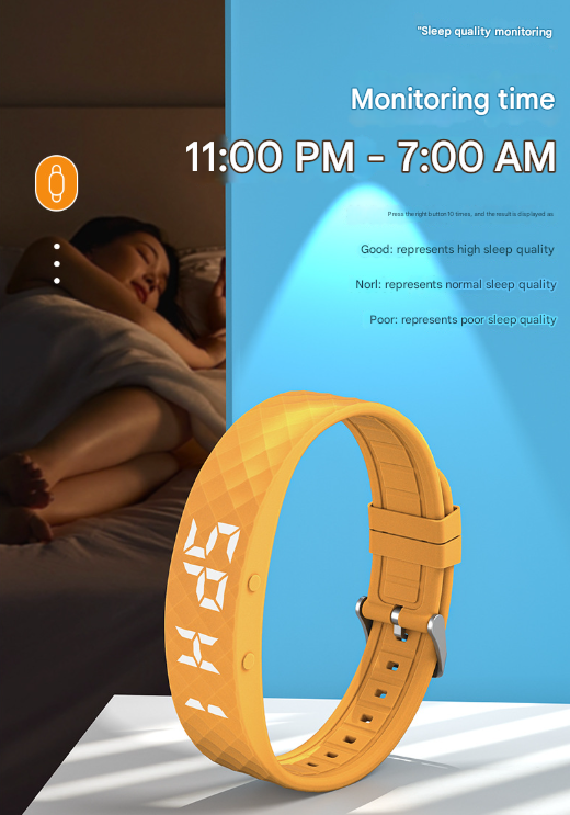 rose red smart vibrating alarm watch digital fitness tracker wristband with pedometer & sleep monitor