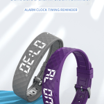 grey smart vibrating alarm watch digital fitness tracker wristband with pedometer & sleep monitor