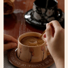 brown tulip elegant ceramic coffee cup & saucer set couples gift box, premium wedding & bridesmaid favor, high end exquisite design