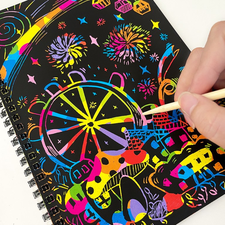 3 pack diy rainbow scratch art books set neon black scratch paper for kids, multi size (s, m, l) creative drawing & fun 3 pack diy rainbow scratch art books set neon black scratch paper for kids, multi size (s, m, l) creative drawing & fun