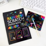 3 pack diy rainbow scratch art books set neon black scratch paper for kids, multi size (s, m, l) creative drawing & fun 3 pack diy rainbow scratch art books set neon black scratch paper for kids, multi size (s, m, l) creative drawing & fun