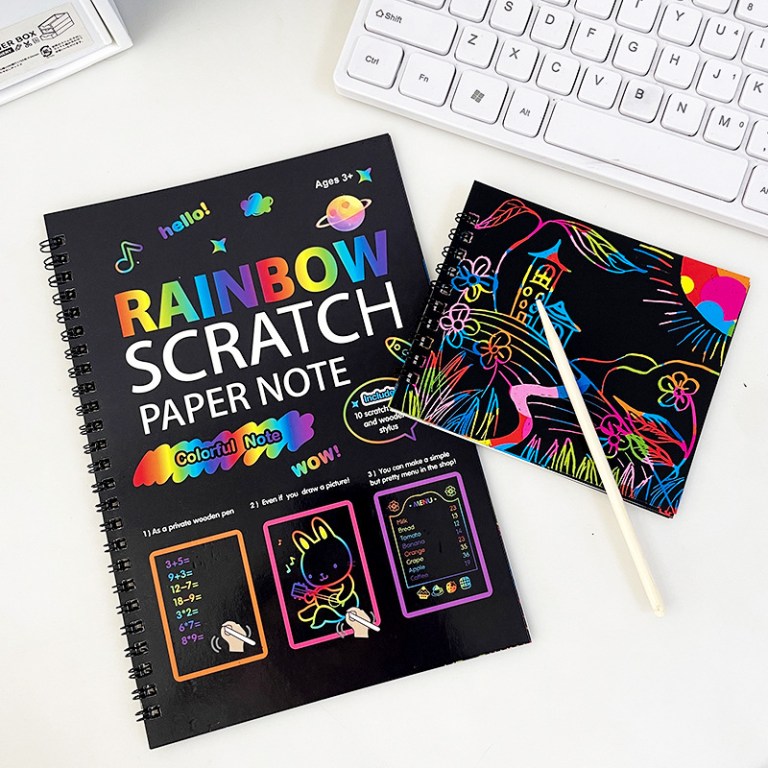 3 pack diy rainbow scratch art books set neon black scratch paper for kids, multi size (s, m, l) creative drawing & fun 3 pack diy rainbow scratch art books set neon black scratch paper for kids, multi size (s, m, l) creative drawing & fun