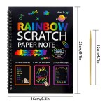3 pack diy rainbow scratch art books set neon black scratch paper for kids, multi size (s, m, l) creative drawing & fun 3 pack diy rainbow scratch art books set neon black scratch paper for kids, multi size (s, m, l) creative drawing & fun
