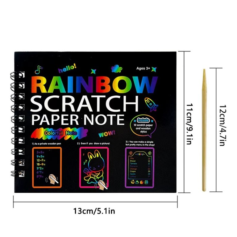 3 pack diy rainbow scratch art books set neon black scratch paper for kids, multi size (s, m, l) creative drawing & fun 3 pack diy rainbow scratch art books set neon black scratch paper for kids, multi size (s, m, l) creative drawing & fun