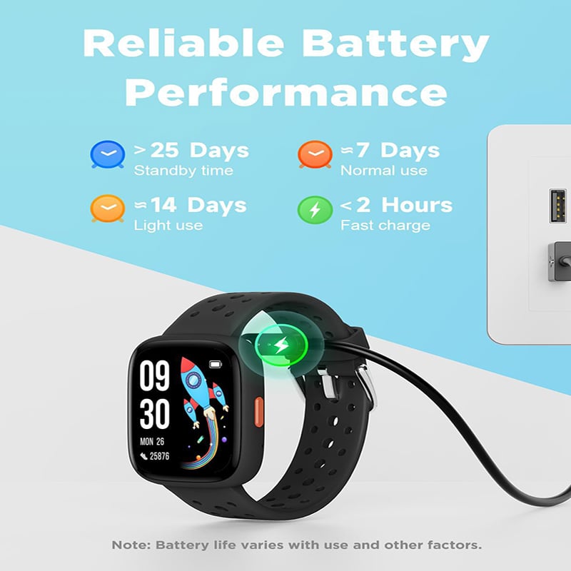 blue kids smart watch fitness tracker with pedometer heart rate monitor and 14 sport modes ip68 waterproof watch for boys and girls